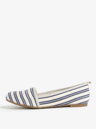 Modro-krémové pruhované slip on Tamaris