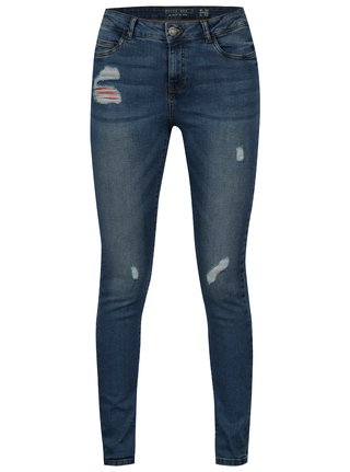 Blugi slim fit albastri cu aspect uzat - Noisy May Lucy