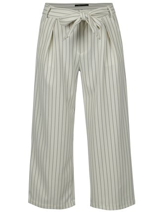 Krémové pruhované culottes s vysokým pasem ONLY Lou