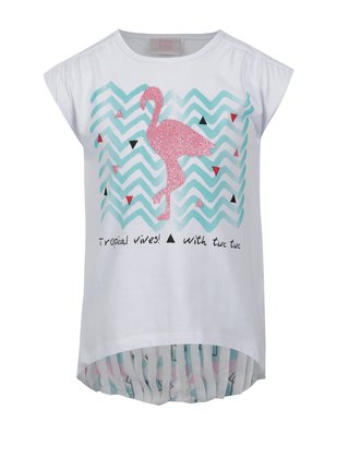 Bílé holčičí tričko s třpytivým potiskem tuc tuc Combined Camisole