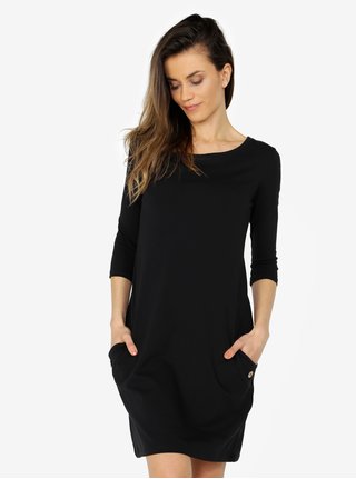 Rochie neagra cu buzunare cu nasturi decorativi - ZOOT
