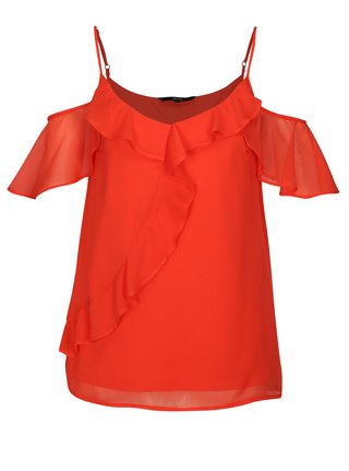 Červená halenka s odhalenými rameny VERO MODA Kenzie