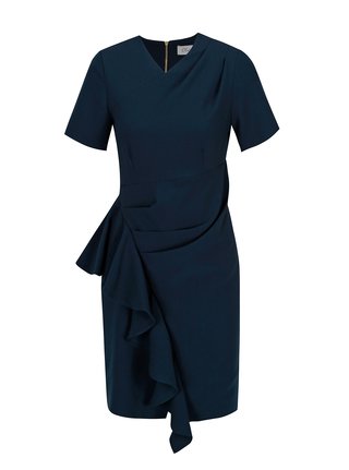 Rochie bleumarin cu volan lateral Closet