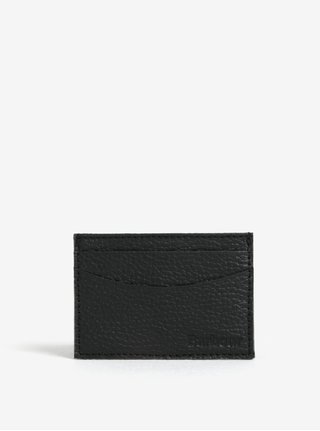 Portcard negru din piele naturala - Barbour Grain