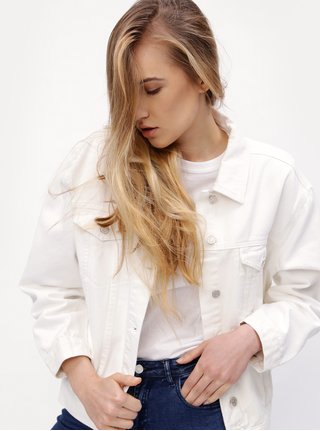 Bílá džínová oversize bunda MISSGUIDED