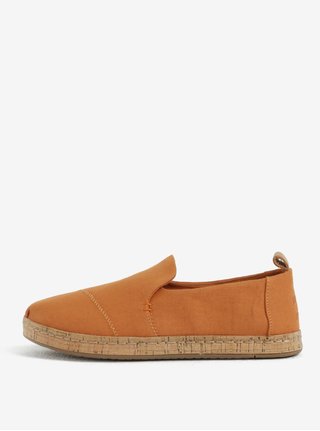 Hnědé dámské plátěné slip on TOMS Oxford Deconstructed Alpargatas