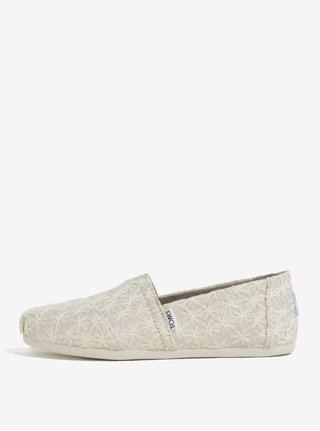 Espadrile bej cu broderie pentru femei TOMS
