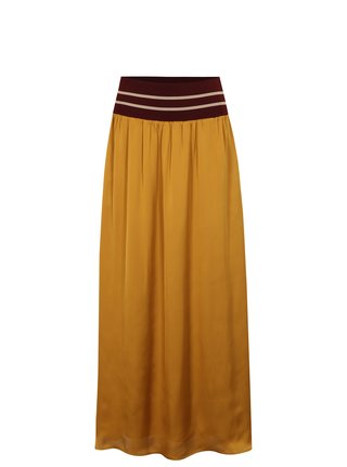 Horčicová lesklá maxisukně Scotch & Soda