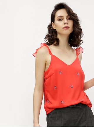 Červená květovaná halenka VERO MODA Danni