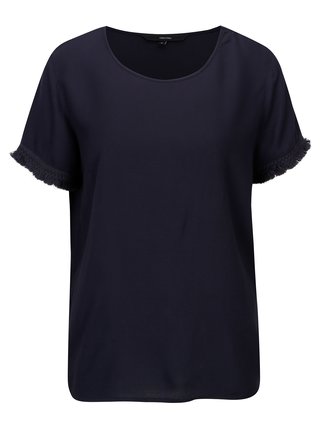 Tmavě modré tričko s třásněmi VERO MODA Mynte