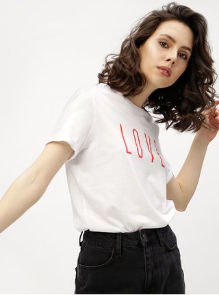 Bílé tričko s potiskem VERO MODA Devrim
