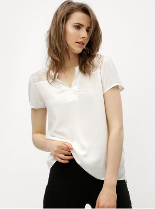 Bílá halenka s krajkovými zády VERO MODA Abby