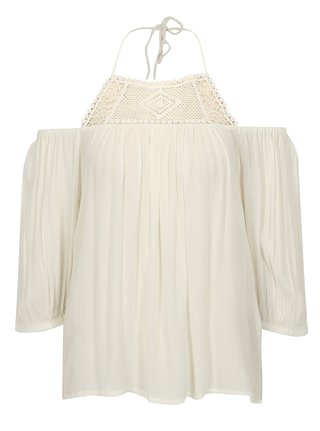 Bílá oversize halenka s odhalenými rameny ONLY Karmen