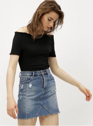 Černý crop top s odhalenými rameny VERO MODA Mock