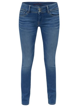 Modré dámské slim fit džíny s nízkým pasem Pepe Jeans Vera