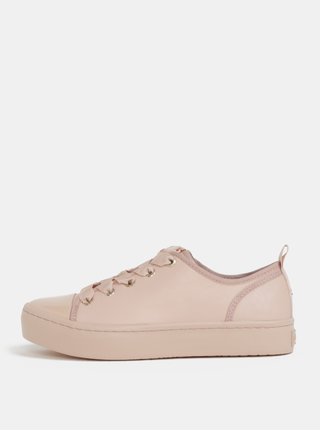 Růžové kožené tenisky Tommy Hilfiger