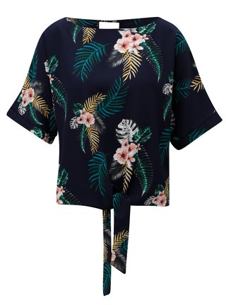 Tmavě modrá halenka s uzlem Dorothy Perkins