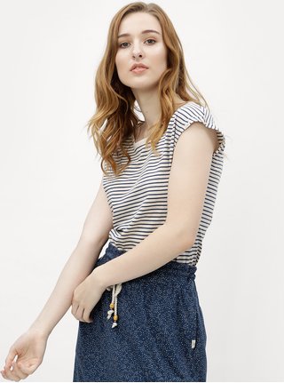 Béžové dámské pruhované tričko Ragwear Ninon Organic