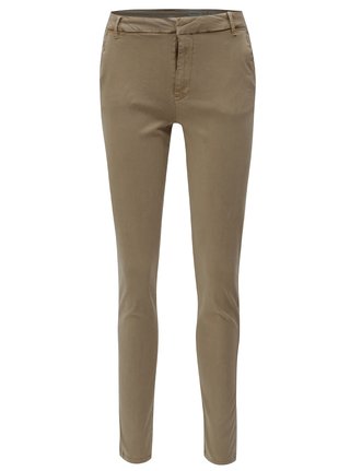 Béžové chino kalhoty s nízkým pasem VERO MODA Flame