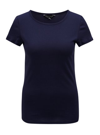 Tmavě modré basic tričko s krátkým rukávem Dorothy Perkins