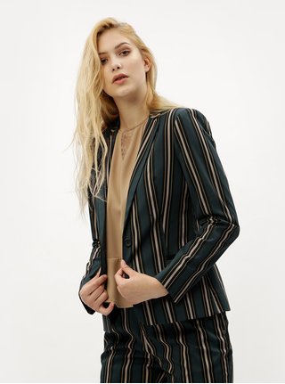 Tmavě zelené kostýmové pruhované sako Scotch & Soda