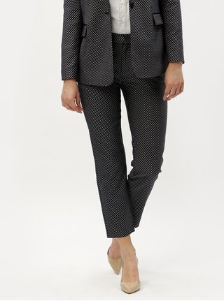 Tmavě modré kostýmové zkrácené kalhoty s drobným vzorem Scotch & Soda