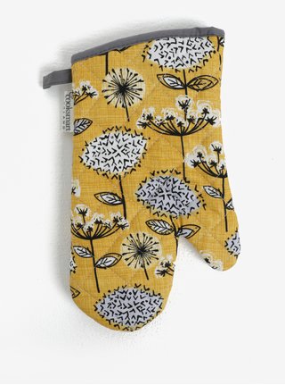 Manusa de bucatarie mustar cu motiv floral Cooksmart