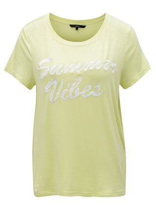 Tricou galben cu broderie VERO MODA Fally