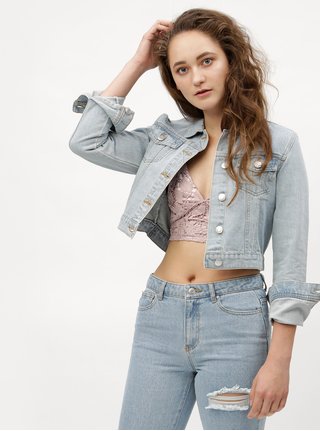Světle modrá džínová bunda se šněrováním MISSGUIDED