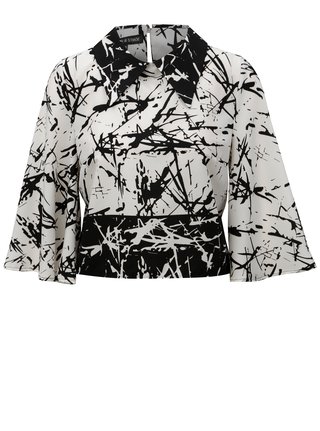 Bluza negru-alb crop cu model THAÏS & STRÖE