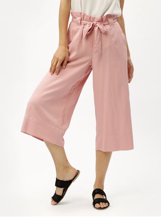 Světle růžové culottes s páskem ONLY Devon