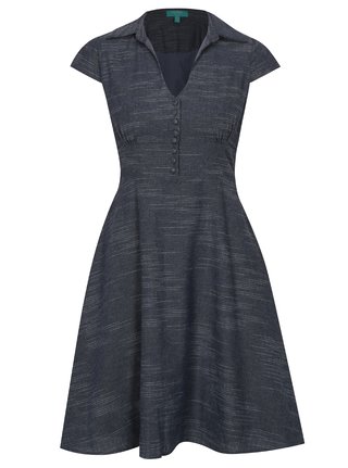 Rochie albastru inchis melanj din in Fever London Harlow