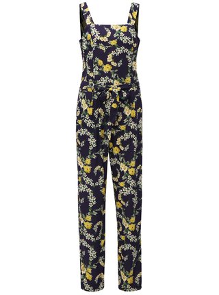Tmavě modrý květovaný overal s páskem Dorothy Perkins Tall