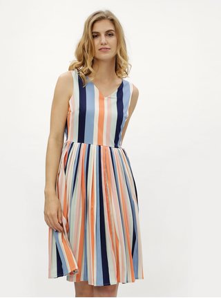 Rochie crem-albastru in dungi Fever London Stripe