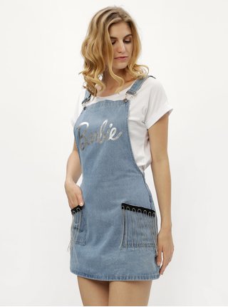 Sarafan albastru deschis din denim cu franjuri MISSGUIDED Barbie