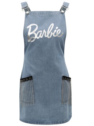 Sarafan albastru deschis din denim cu franjuri MISSGUIDED Barbie