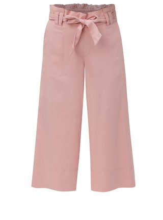 Pantaloni culottes roz deschis cu cordon ONLY Devon