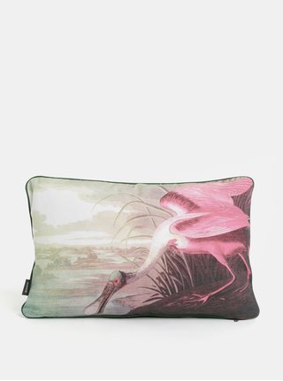 Perna alb-roz cu print Magpie Heron