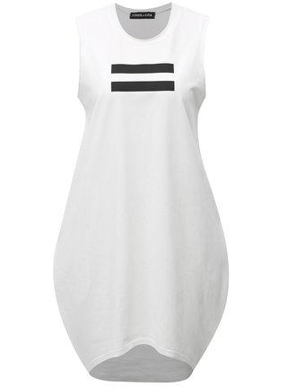 Rochie balon alba cu print negru Mikela da Luka