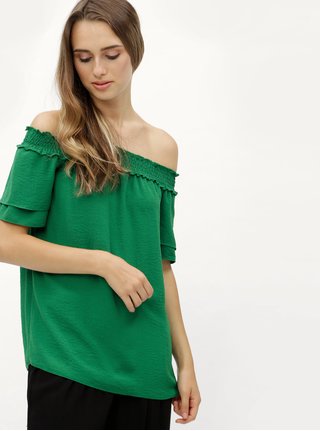 Zelená halenka s odhalenými rameny Dorothy Perkins Tall