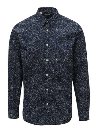 Tmavě modrá vzorovaná slim fit košile Selected Mase