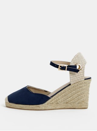 Béžovo-modré sandálky na klínku Dorothy Perkins