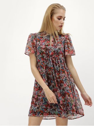 Černo-červené květované šaty VERO MODA Power