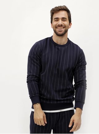 Tmavě modrá pánská pruhovaná mikina Calvin Klein Jeans Hespero