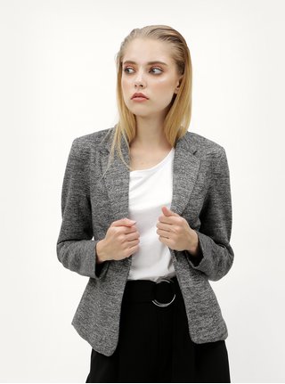 Šedé žíhané sako s kapsami ONLY Olivia