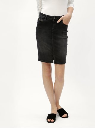 Fusta neagra din denim Pepe Jeans