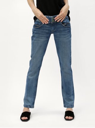 Blugi albastri straight din denim Pepe Jeans Venus