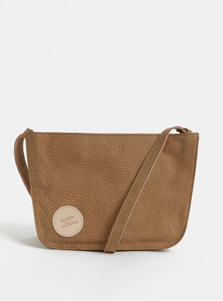 Geanta crossbody maro din piele naturala ELEGA