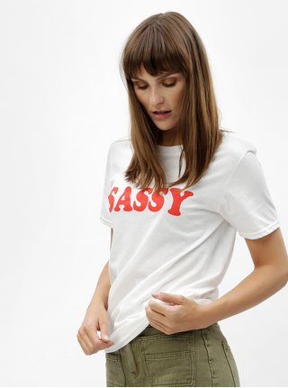 Biele tričko s potlačou MISSGUIDED