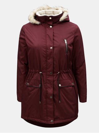 Vínová zimná parka Dorothy Perkins Curve